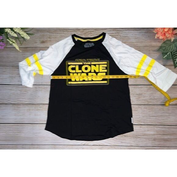 Star Wars: The Clone Wars Striped Sleeve Women's Raglan T-Shirt (Small) - Picture 4 of 4